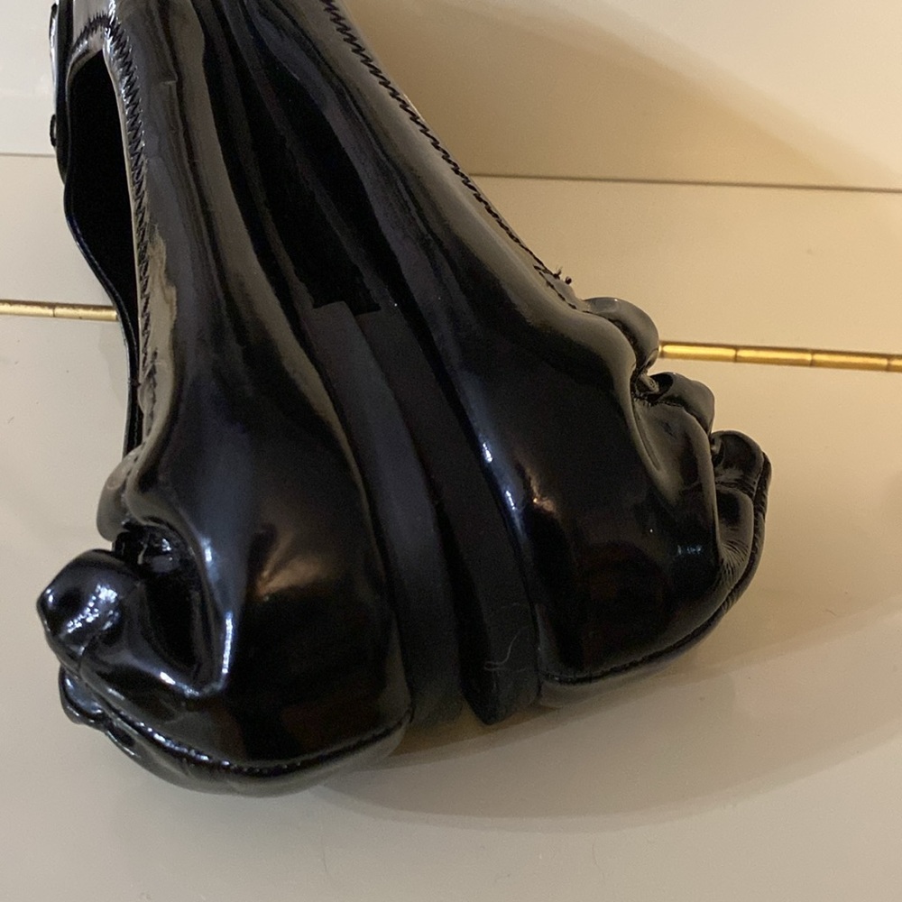 Tory Burch black patent leather ballet flats size 6 - Picture 6 of 8